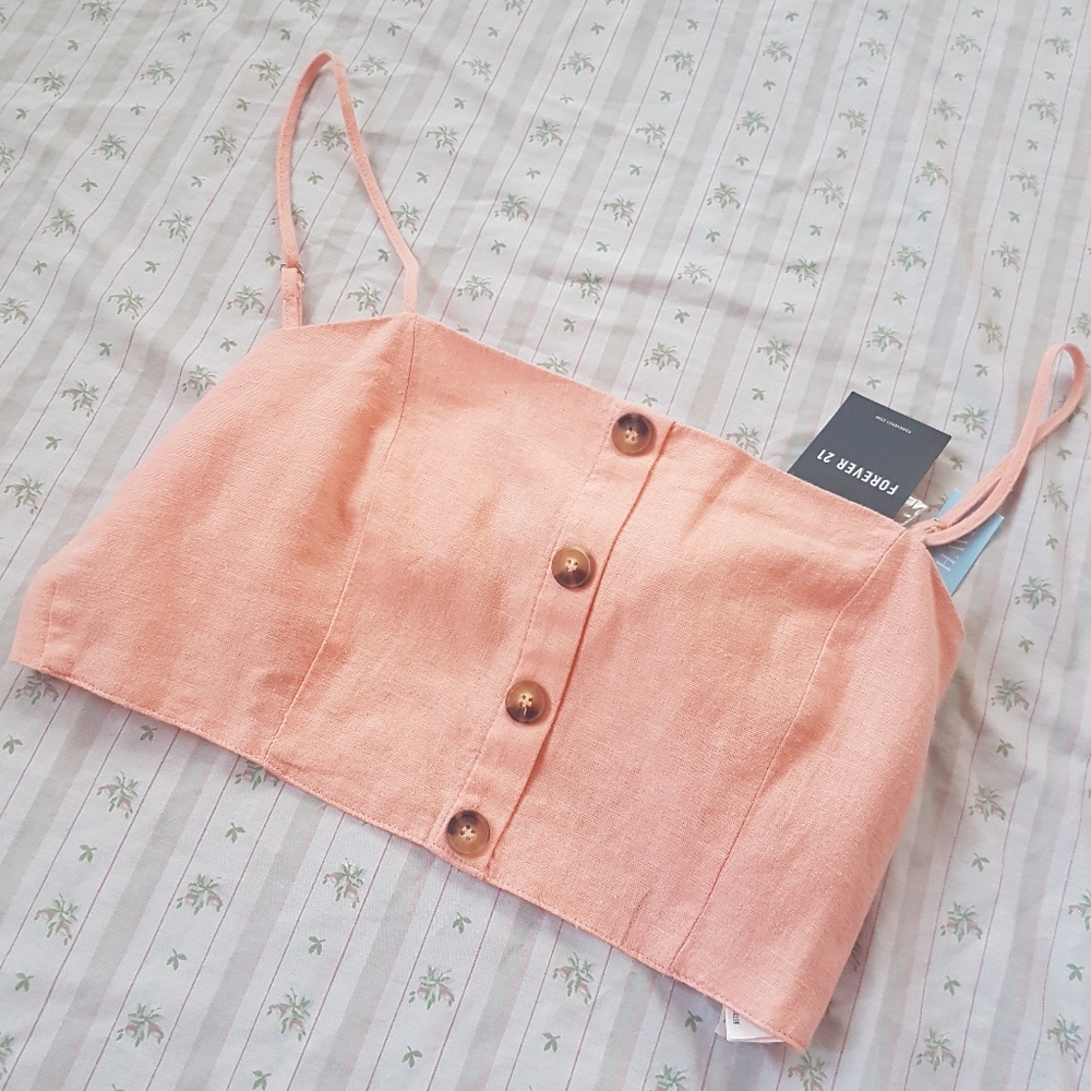 NWT peach top with buttons
